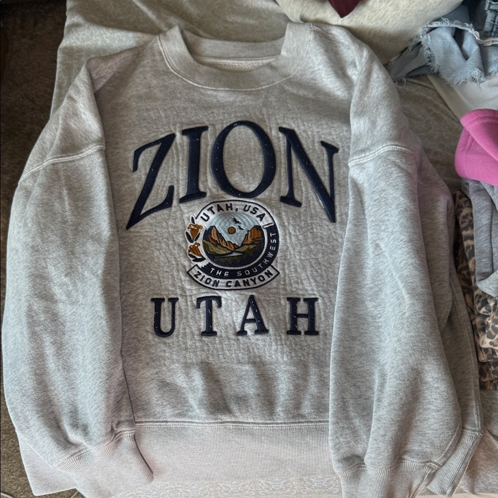 Gray Zion Utah womens Sweater